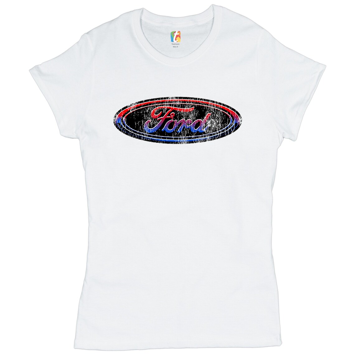 T-shirt Ford Motor Company - Blanc, Coton, Taille L, Design Américain