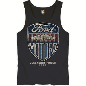 Ford Motors Legendary Power Tank Top FoMoCo, Automotive, American Classic, Retro, Gift for Ford Owner, Car Enthusiast, Licensed Men&#39;s Top