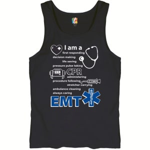 I am a First Responding EMT Tank Top Emergency Medical Technician EMS Paramedic Star of Life Medical Assistant Emergency Service Men&#39;s Top