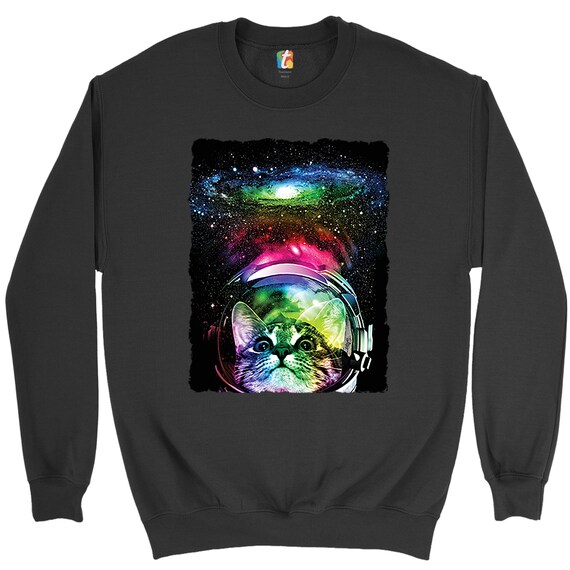 Astronaut Cat Sweatshirt Space Kitty Crewneck Etsy