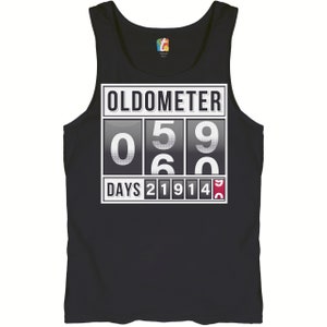 Oldometer 59-60 Tank Top Old Lives Matter, Funny, 60th Anniversary, Happy Birthday, Gift for 60th Birthday Men&#39;s Top