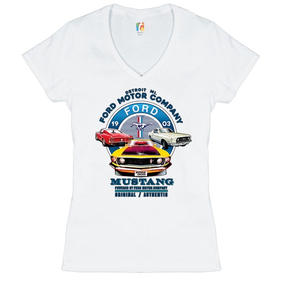 Ford Österreich Damen Ford 1903 Motor Etsy Mustang T-shirt - V-Ausschnitt