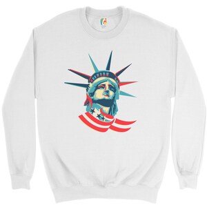 Statue of Liberty Sweatshirt 4th of July Stars and Stripes Independence Day Freedom Lady Liberty NYC Manhattan Crewneck