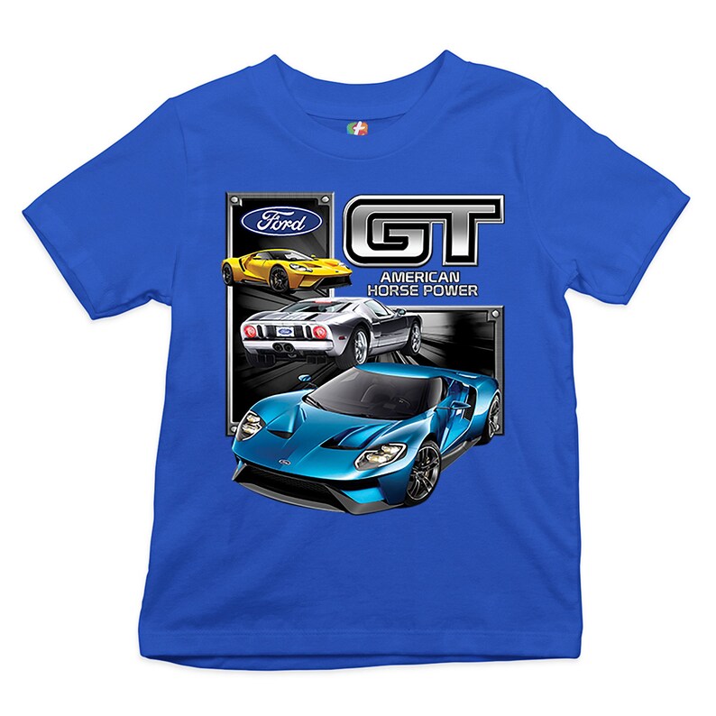 Ford GT American Horse Power Youth T-shirt Sports Race Car Licensed Kids