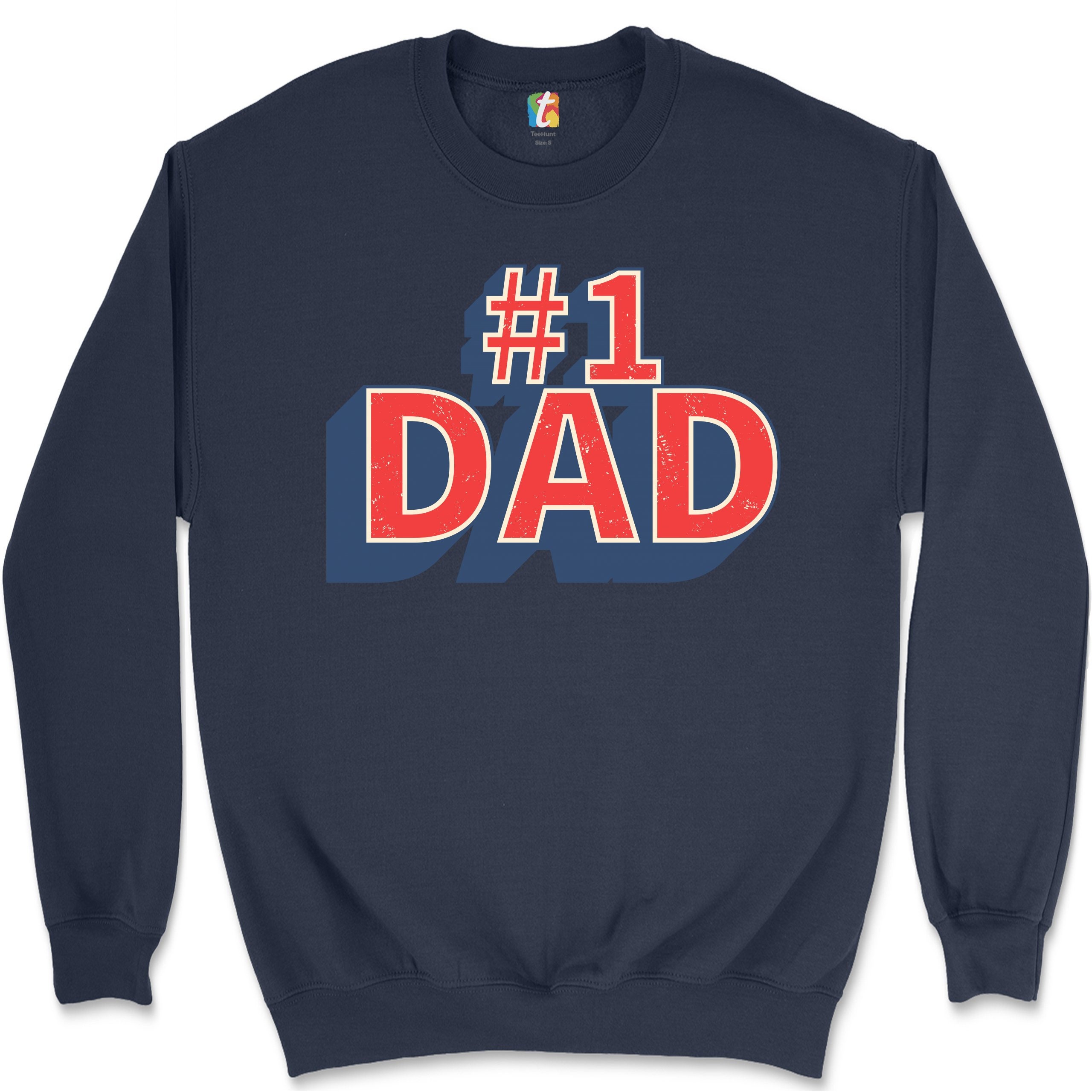 Number 1 Dad Sweatshirt Happy Father's Day World's - Etsy
