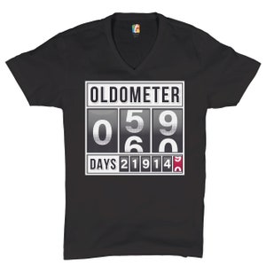 Oldometer 59-60 V-Neck T-shirt Old Lives Matter, Funny, 60th Anniversary, Happy Birthday, Gift for 60th Birthday Tee