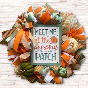 Fall Harvest Pumpkin Wreath: Rustic Farmhouse Door Decor