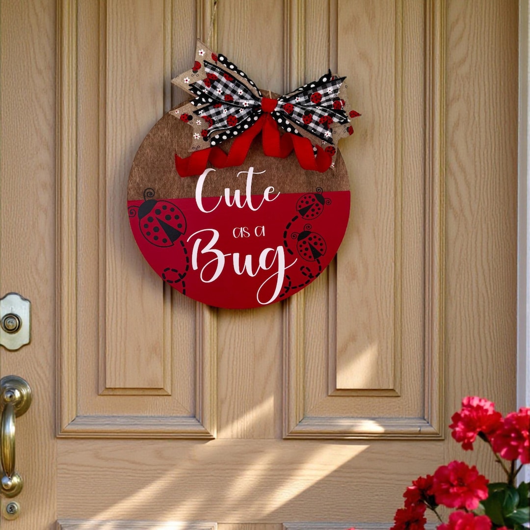 Cute as a Bug Door Hanger – Ladybug Front Porch Decor – Summer Entryway ...