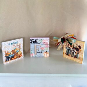 Letrero rústico de madera otoñal: decoración artesanal de Acción de Gracias