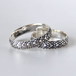 Dragon scale ring, band  in sterling silver, made to order