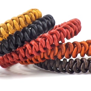 Leather bracelets, adjustable, hand woven leather snake knot bracelets, multiple colors