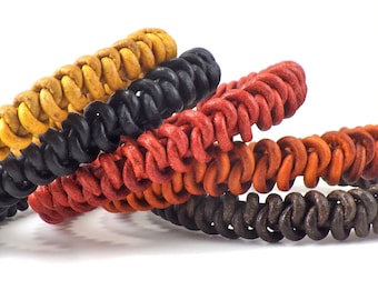 Pulseras de cuero, ajustables, pulseras de nudo de serpiente de cuero tejido a mano, múltiples colores