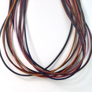 Leather cord necklaces, 2mm with stanless steel snap clasp, Custom sizes, made to order