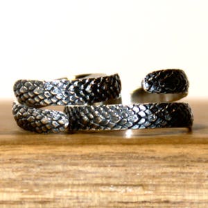 Regulowany pierścień z łuską smoka, pierścień ze srebra próby 925, pierścień na palec lub kciuk, wykonywany na zamówienie w niestandardowych rozmiarach,