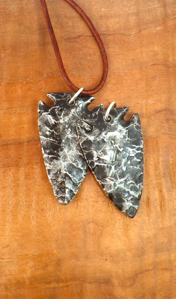 Hand Knapped Quality Obsidian Arrowhead on a 20/" 3mm Leather Necklace Cord