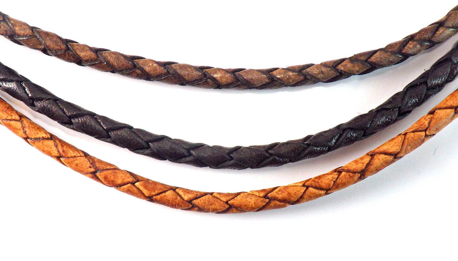 3mm Bolo Braided Leather Cord Necklaces in Tan Distressed - Etsy