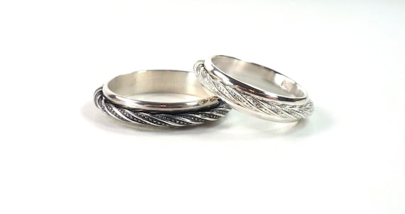 Spinner ring, fidget ring, meditation ring, sterling silver, hand made to order, custom sizes.