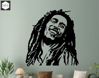 Bob Marley - Wall Sticker, Wall Art, Quote, Inspirational Vinyl Decal, Silhouette, Music Custom, DIY, By Designs For You Uk