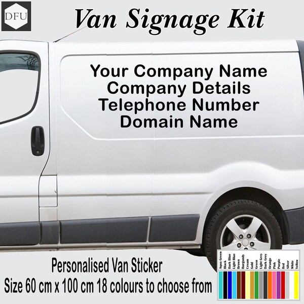 Custom Vinyl Stickers - Personalised Car Van Campervan Decal Sign Writing kit, Vehicle Graphics, Business Stickers By Designs For You Uk