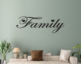 Family Word - Wall Sticker, Wall Art, Decal, Living Room, Quote - Designs For You Uk