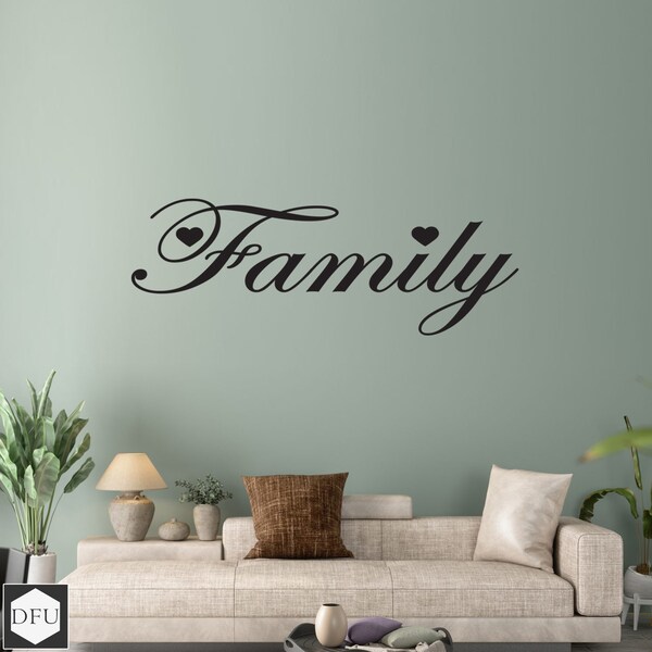 Family Word - Wall Sticker, Wall Art, Decal, Living Room, Quote - Designs For You Uk