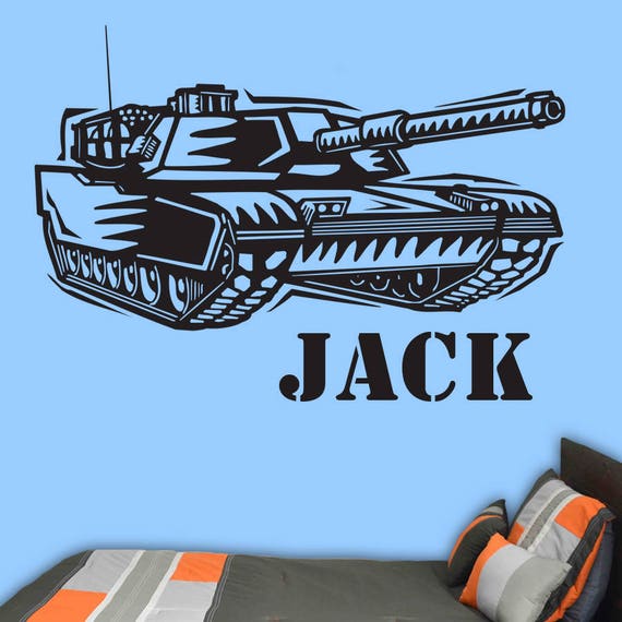 Personailsed Tank Wall Art Sticker Decal Your - Tank Wall Art