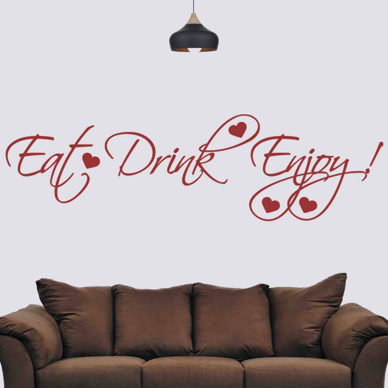 Eat Drink Enjoy Wall Art Wall Sticker Decal your wall Etsy