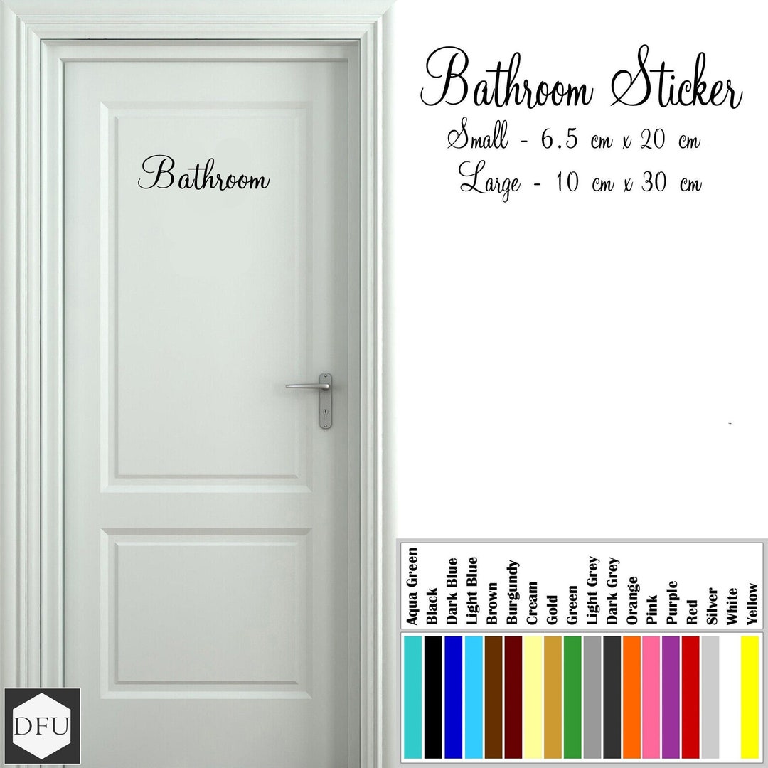 Bathroom Door Wall Art Decal Vinyl Sign / Sticker Toilet - Etsy