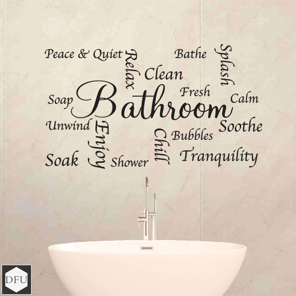 Bathroom Wall Words - Etsy