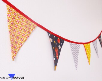 7 Bunting / fabric space / room baby / birth gift