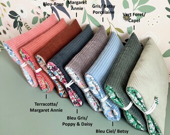 Fleece Pouch Pocket book / gift idea - Corduroy and Liberty