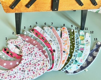 Bar à bavoirs bandana/ éponge bambou/ Coton Oeko Tex/ idée cadeau naissance