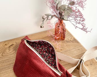 Corduroy and Liberty print fanny pack, ideal as a gift