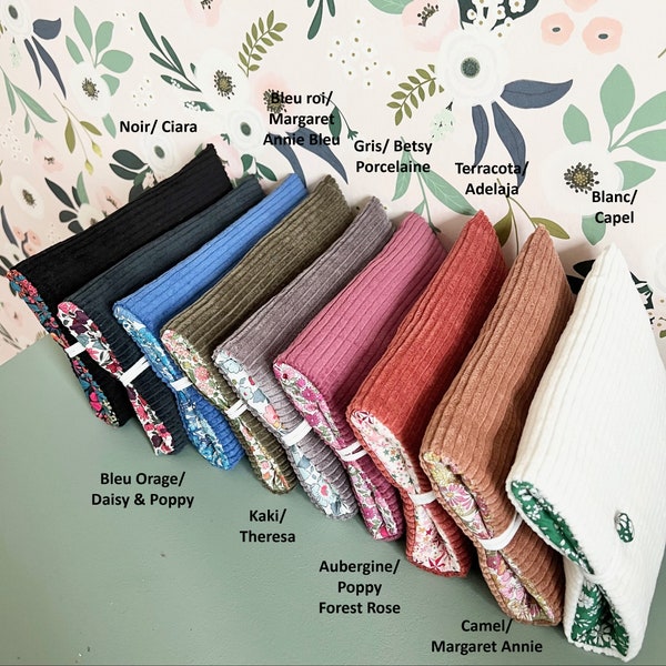 Fleece Pouch Pocket book / gift idea - Corduroy and Liberty