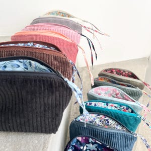 Etui/Tasche aus Cord und Liberty-Print | Ideales Geschenk