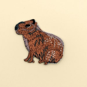 Iron-On Capybara Patch/Nature Animal Badge/Capybara Badge/Decorative Patch/DIY Embroidery/Embroidered Applique/Cute Patch/Animal Lover Gift