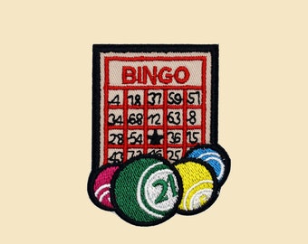 Large Bingo Iron-On Patch/Good Luck Bingo Game Badge/Decorative Patch/DIY Embroidery/Embroidered Applique/Gambler Gift/Bingo Lover Gift