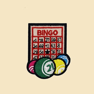 Duża naszywka do prasowania Bingo/Odznaka z okazji gry w bingo/Dekoracyjna naszywka/Haft DIY/Haftowana aplikacja/Prezent dla hazardzisty/Prezent dla miłośnika bingo