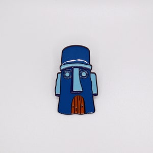 Quirky Moai Statue Pin Badge/Easter Island Moai Pin/Enamel Pin/Blue Moai Pin/Monolithic Statues Dadge/Symbolism Pin/Archeology lover Gift image 2