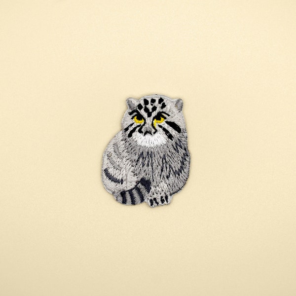 Iron-On The Pallas’s Cat Patch/Animal Badge/Wild Animal/DIY Broderie/Decorative Patch/Broded Applique/Applique Motif/Cat Lover Gift