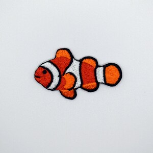 Stick-On Nemo Clownfish Patch/Nature Sealife Badge/Self-Adhesive Patch/Decorative Patch/DIY Embroidery/Embroidered Applique/Fish Lover Gift image 2