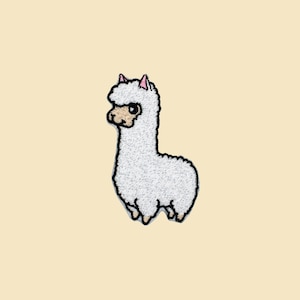 Iron-on Cute Alpaca Patch/Nature Animal Badge/Cute Animal Patch/Decorative Patch/DIY Embroidery/Embroidered Applique/Cute Alpaca Lover Gift