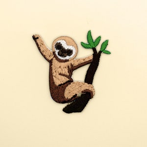 Iron-On Sloth Patch/Nature Animal Badge/Sloth Badge/Decorative Patch/DIY Embroidery/Embroidered Applique/Cute Patch/Animal Lover Gift image 1