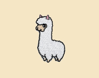 Iron-On Alpaca Patch – Embroidered Animal Applique for DIY Crafts & Alpaca Lover Gifts