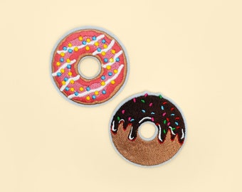 Aplique termocolante colorido de donuts/Emblema de comida/Aplique de donut/Aplique decorativo/Faça você mesmo/Aplique bordado/Motivo de aplique/Presente para amantes de donuts
