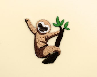 Iron-On Sloth Patch/Nature Animal Badge/Sloth Badge/Decorative Patch/DIY Embroidery/Embroidered Applique/Cute Patch/Animal Lover Gift