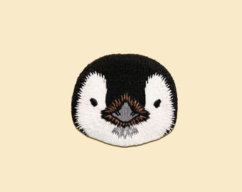 Iron-On Penguin Head Patch/Nature Animal Head Badge/Penguin Head Badge/Decorative Patch/DIY Embroidery/Embroidered Applique/Penguin Lover