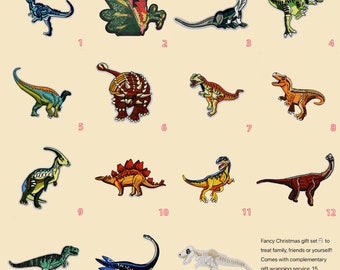 Dinosaurs Motifs Collection Iron-On Patch/Jurassic Park Badge/Dino Patch/DIY Embroidery/Embroidered Applique/Dino Lover Gift/Christmas gift