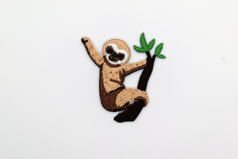 Iron-On Sloth Patch/Nature Animal Badge/Sloth Badge/Decorative Patch/DIY Embroidery/Embroidered Applique/Cute Patch/Animal Lover Gift image 2