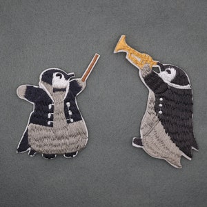 Iron-On Penguin Musician Patch/Nature Animal Badge/Funny Penguin Badge/Music Lover Gift/DIY Embroidery/Embroidered Applique/Penguin Lover image 4